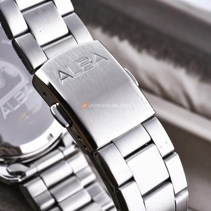 Alba Active AS9V53X1 Men Blue Dial Pepsi Bezel Stainless Steel Strap