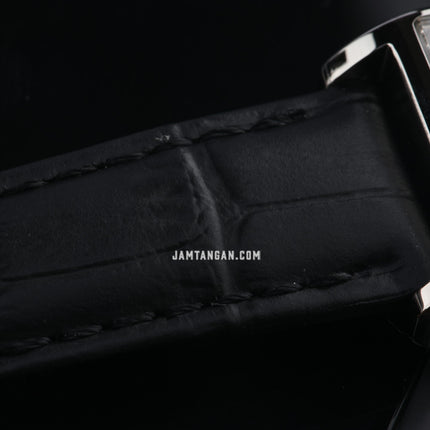 Alba Fashion AH7DH7X1 Ladies Silver Dial Black Leather Strap