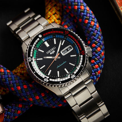 Seiko 5 Sports SRPK13K1 SKX Sports Style Regatta Black Dial Stainless Steel Strap Special Edition