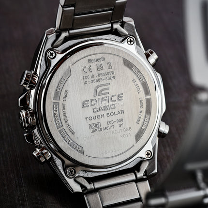 Casio Edifice ECB-900DB-1ADR Men Digital Analog Dial Stainless Steel Band