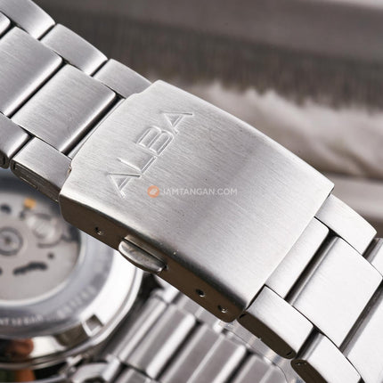 Alba Mechanical AU4073X1 Automatic Men Black Dial Stainless Steel Strap