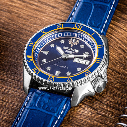 Seiko 5 Sports SRPF17K1 Street Fighter Chun-Li Blue Jade Model Blue Leather Strap Limited Edition
