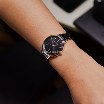 Alba Fashion AH7CC4X1 Ladies Black Dial Black Stainless Strap