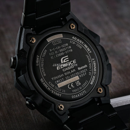 Casio Edifice ECB-2200DC-1ADF Men Windflow Digital Analog Black Dial Black Stainless Steel Band