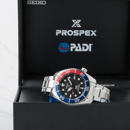 Seiko Prospex SPB181J1 PADI Sumo Pepsi Automatic Black Dial Stainless Steel Strap