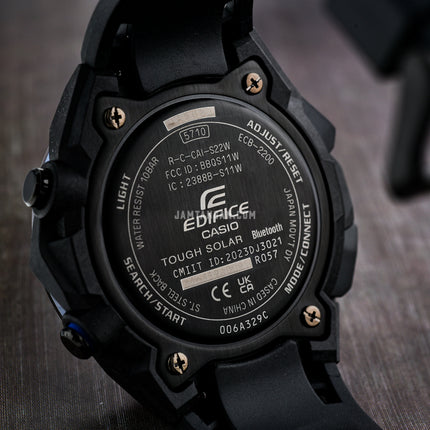 Casio Edifice ECB-2200PB-1ADF Men Windflow Digital Analog Black Dial Black Resin Band
