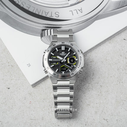 Casio Edifice EFV-C110D-1A3VDF Black Digital-Analog Dial Stainless Steel Band