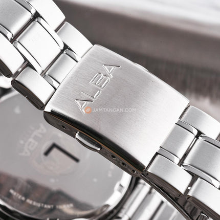 Alba Active AT3K63X1 Men Chronograph Black Dial Stainless Steel Strap
