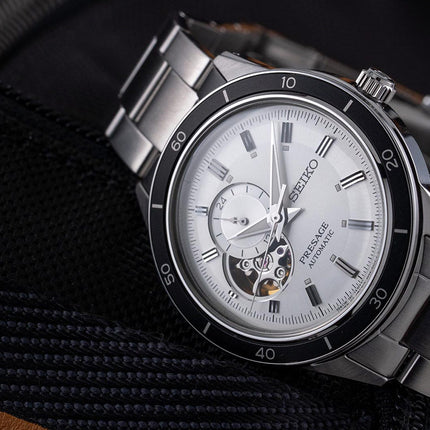 Seiko Presage SSA423J1 Automatic Open Heart White Dial Stainless Steel Strap