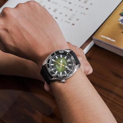 Alba Active AS9P07X1 Men Green Dial Black Rubber Strap