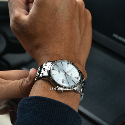 Seiko Presage SRPE19J1 Cocktail Time Skydiving Automatic Light Blue Dial Stainless Steel Strap