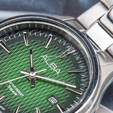 Alba AH7ED1X1 Ladies Green Dial Stainless Steel Strap