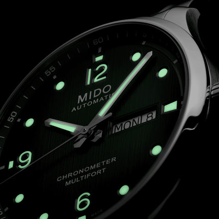 MIDO Multifort M M038.431.11.097.00 Automatic Chronometer Green Dial Stainless Steel Strap