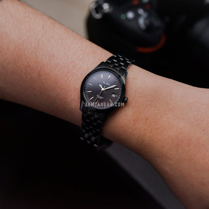 Alba Prestige AH7CE1X1 Ladies Black Dial Black Stainless Steel Strap