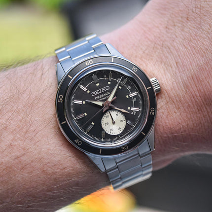 Seiko Presage SSA449J1 Style60s Series Automatic Black Dial Stainless Steel Strap