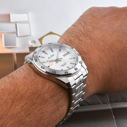 Alba Active AS9V51X1 Men Silver Dial Stainless Steel Strap