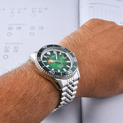 Alba Mechanical AU4053X1 Automatic Men Green Dial Stainless Steel Strap