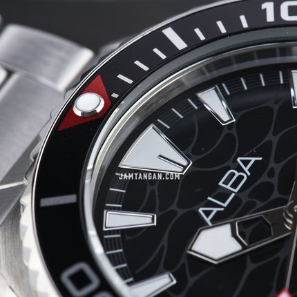 Alba Mechanical A3B019X1 Automatic Men Black Dial Stainless Steel Strap