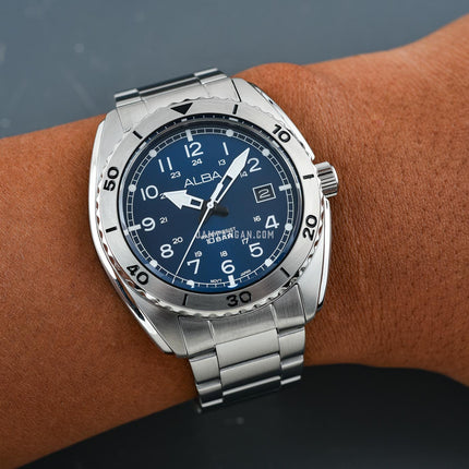 Alba AS9U73X1 Men Sport Blue Dial Stainless Steel Strap