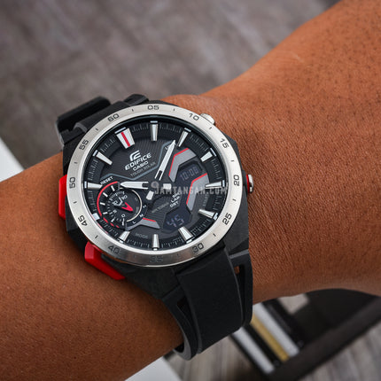 Casio Edifice ECB-2200P-1ADF Men Windflow Digital Analog Black Dial Black Resin Band
