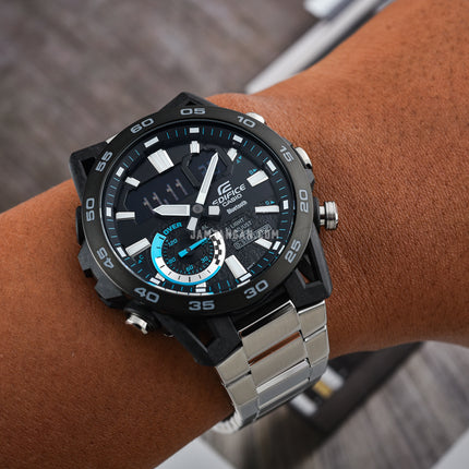 Casio Edifice ECB-40DB-1ADF Sospensione Digital Analog Dial Stainless Steel Band