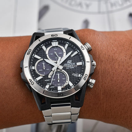 Casio Edifice EQS-960D-1AVUDF Sospensione Black Carbon Fiber Dial Stainless Steel Band