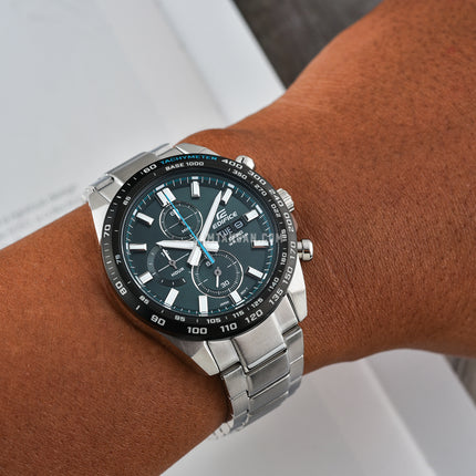 Casio Edifice EFR-574DB-3AVUDF Chronograph Green Dial Stainless Steel Band