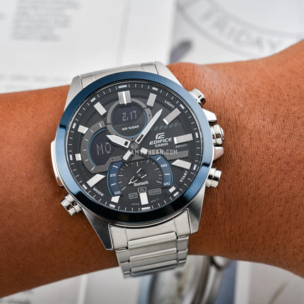 Casio Edifice ECB-30DB-1ADF Smartphone Link Model Digital Analog Dial Stainless Steel Band