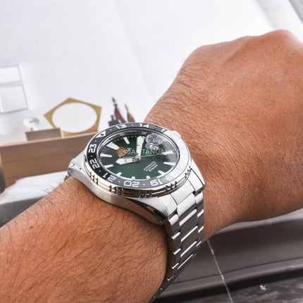 Alba Mechanical AU4077X1 Automatic Men Green Dial Stainless Steel Strap