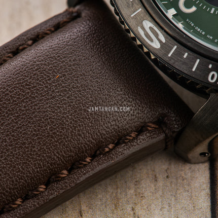 Seiko Prospex SSC739P1 Sea Chronograph Solar 200M Water Resistance Green Dial Brown Leather Strap