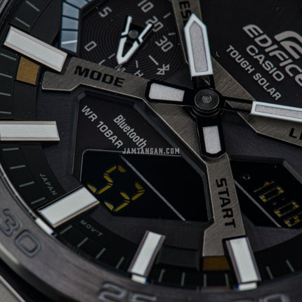 Casio Edifice ECB-2000DC-1BDF Men Sospensione Digital Analog Dial Gunmetal Stainless Steel Band
