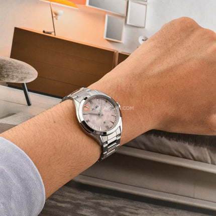 Alba Fashion AH7EK7X1 Ladies Light Pink MOP Dial Stainless Steel Strap