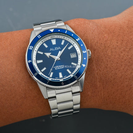 Alba Active AS9U81X1 Men Blue Dial Stainless Steel Strap