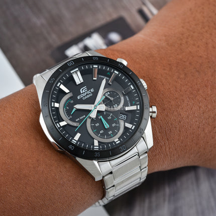 Casio Edifice EFR-573DB-1AVUDF Chronograph Black Dial Stainless Steel Band