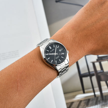 Alba Active AG8M33X1 Black Patterned Dial Stainless Steel Strap