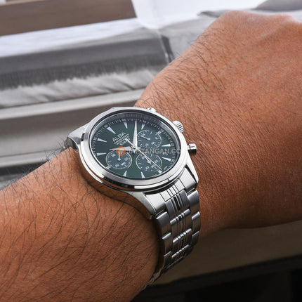 Alba AT3K49X1 Men Chronograph Green Dial Stainless Steel Strap