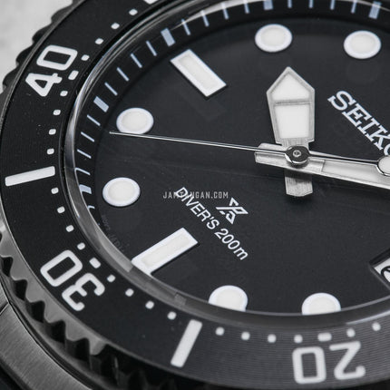 Seiko Prospex SNE599P1 Sea Solar Diver Black Dial Black Stainless Steel Strap