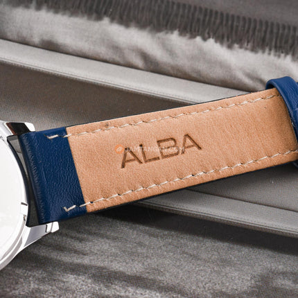 Alba AT3K57X1 Men Chronograph Blue Dial Blue Leather Strap
