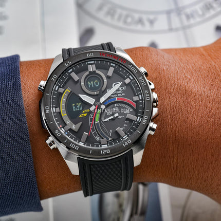 Casio Edifice ECB-900MP-1ADF Tough Solar Men Digital Analog Dial Black Resin Band
