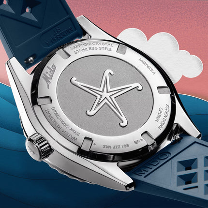 MIDO Ocean Star M026.829.17.041.00 Decompression Worldtimer Dial Blue Rubber Strap + Extra Strap