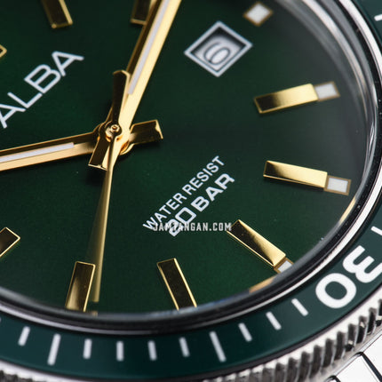 Alba Active AS9T77X1 Men Green Dial Stainless Steel Strap