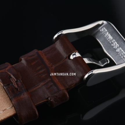 Alba Fashion AH7DH9X1 Ladies Silver Dial Brown Leather Strap