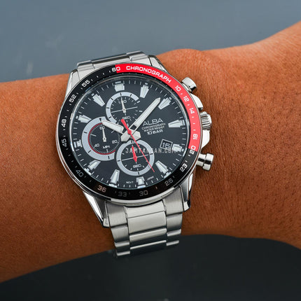Alba Active AM3A19X1 Men Chronograph Black Dial Stainless Steel Strap