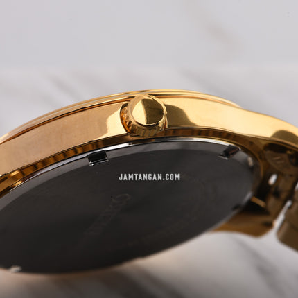 Seiko Classic SUR224P1 Neo White Dial Gold Stainless Steel Strap