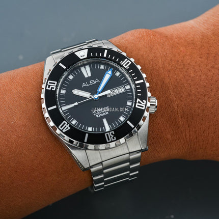 Alba Mechanical AL4701X1 Automatic Men Black Dial Stainless Steel Strap