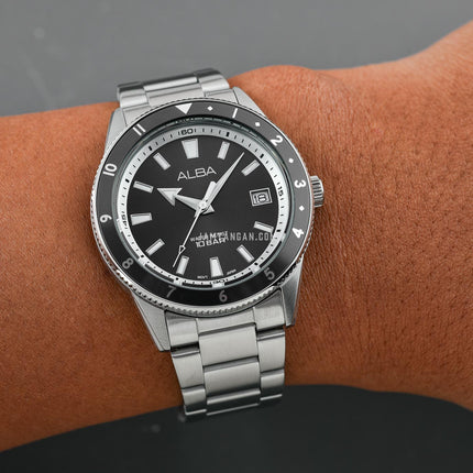 Alba Mechanical AL4717X1 Automatic Men Black Dial Stainless Steel Strap
