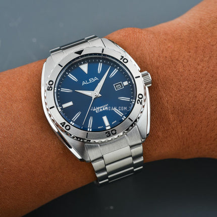 Alba AS9U65X1 Men Sport Blue Dial Stainless Steel Strap