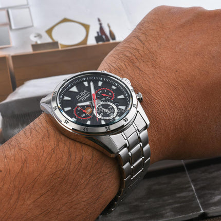 Alba Active AT3K63X1 Men Chronograph Black Dial Stainless Steel Strap
