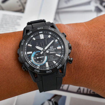 Casio Edifice ECB-40PB-1ADF Sospensione Men Black Dial Black Resin Band