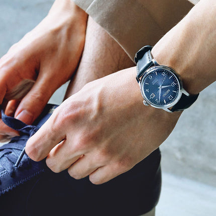 Seiko Presage SRPE43J1 Cocktail Old Clock Blue Dial Dark Blue Leather Strap